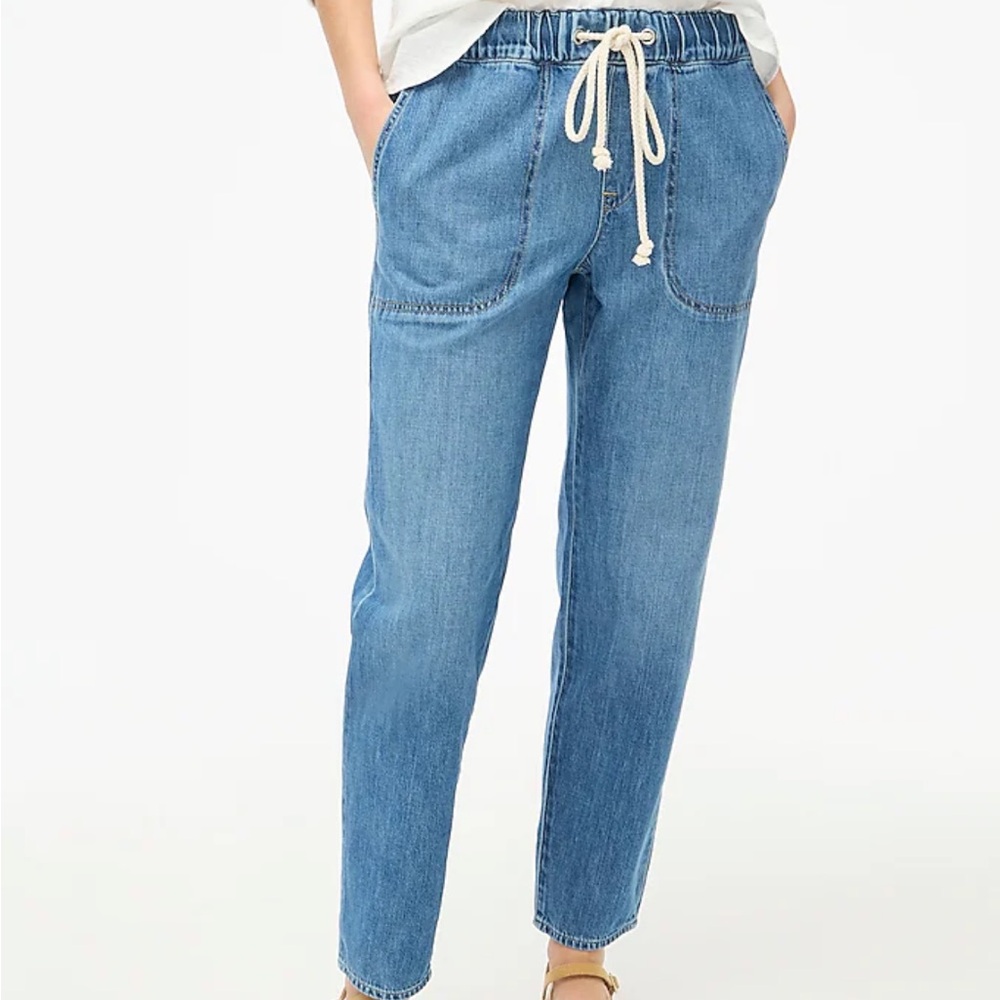 J crew factory denim drawstring pants size 31
